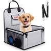 Looxmeer Seggiolino Auto per Cani, Trasportino per Cani Impermeabile Antistrappo Antisscivolo per Cani Piccola e Media Taglia con Ciotola Cintura di Sicurezza Universali per Auto SUV Camion