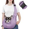 Pawaboo Borsa a Tracolla per Cani con Fibbia Regolabile Portacarte a Mani Libere, Guinzaglio di Sicurezza per Cuccioli e Gatti, Tracolla Extra Larga Porta-Animali, Fino a 12 Lbs, Viola