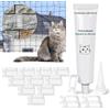 ThomP Ganci adesivi e colla in silicone, set da 50 pezzi, per il fissaggio della rete per gatti per balcone senza foratura, gancio trasparente, colla di montaggio, extra forte, 50 ml, resistente alle