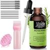 Gezimetie 118ml Olio di Rosmarino per Capelli con Massaggiatore Cuoio Capelluto Und flacone applicatore, per Capelli, Ciglia, Sopracciglia, Viso, Cura della Pelle, Massaggio del Corpo