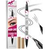iMethod Penna 2 in 1 per sopracciglia curve, matita a doppia punta per microblading, con punta curva e pennello preciso, dura tutto il giorno, grigio