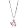 Engelsrufer Collana con ciondolo a forma di angelo a forma di cuore, in argento Sterling e con ciondolo a forma di cuore in zirconi, chiusura a moschettone, lunghezza regolabile, senza nichel, 42,