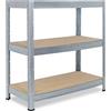 shelfplaza® 90x50x40cm PRO Scaffale metallo per carichi pesanti zincato con 3 ripiani con 200kg capacità di carico/Scaffali in metallo per garage come scaffali per ripostiglio o officina