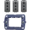 Bticino Prese Interruttori Deviatori Copriforo Supporto Telaio 3 Posti Bticino Serie Living Grigio Antracite per Impianti Elettrici (1 Supporto con 3 Prese)