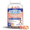 VITALDIN Calcio 500 mg + Vitamina D3 Gummies - 1.000 UI Vitamina D - 60 Caramelle Gommose (1 mese), gusto Frutti Assortiti - Aiuta a mantenere Ossa e Denti - Senza glutine - Bambini e Adulti