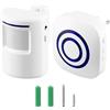 QWORK® Kit Elettronico per Campanello Senza Fili, 1 Ricevitore Plug-in e 1 Rilevatore di Movimento PIR, 38 Melodie a 3 Livelli di Volume
