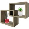 PALUPLUS Mensola da Parete in Legno, Misura 30x9,5x22 cm, 3 Piani d'appoggio, Cubi Sospesi, Ripiani Decorativi da Arredo, per Cucina, Soggiorno, Camera da Letto -7096C (Tortora)