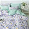 Morbuy Set di Biancheria da Letto 4 Pezzi - Fiori Stampa Set Copripiumino in Microfibra con 1 Lenzuola Piane e 2 Federe per Letto Singolo Matrimoniale King (Viola Lavanda,180x220cm /1.8M)