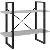 vidaXL Libreria 2 Ripiani Grigio Cemento 80x30x70 cm Legno Multistrato