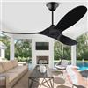 OUENGK Ventilatore da soffitto nero senza luce, ventilatore da soffitto in legno per esterni da 152 cm con telecomando, moderno ventilatore da soffitto silenzioso e reversibile per patio, soggiorno