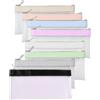 Ehuihuan 8 Pcs Buste Trasparenti A5, Porta Documenti con Cerniera, Porta Banconote Impermeabile, Porta Libretto Degli Assegni, Borsa per Monete, Ricevute, Affari, Trucco, Cancelleria, 22,5x10,5cm