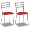 ASTIMESA SCALMRO Due sedie da cucina, metallo, rosso, altezza della seduta 45 cm