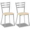ASTIMESA SCALMBG Due sedie da cucina, metallo, beige, altezza della seduta 45 cm