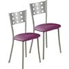 ASTIMESA SCMCBJ Due sedie da cucina, metallo, melanzana, altezza della seduta 45 cm
