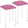 ASTIMESA TACUBL - Due sgabelli da cucina, modello quadrato in similpelle rosa, struttura in metallo, altezza della seduta: 45 cm