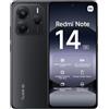 Xiaomi Smartphone Xiaomi Redmi Note 14 5G, 6+128G, Sistema fotografico AI da 108MP, batteria da 5500mAh, display con tecnologia Eye-Care da 120Hz, funzionalità AI (caricabatterie non incluso), Nero