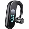 Denash Auricolare Bluetooth, Auricolare Bluetooth Wireless Monoorecchio con 2 Tappi per le Orecchie e Cavo di Ricarica, Cuffie a Mani Libere per il Lavoro dei Camionisti (V13 Nero)
