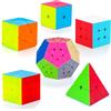 SISYS 6 Pack Speed Cube Set, Cubi Magici di Velocità 2x2x2 3x3x3 4x4x4 Pyraminx Megaminx Skewb Puzzle Cubes Senza Adesivo Puzzle Cubo Giocattolo per Bambini e Adulti