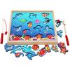 Toys of Wood Oxford TOWO Gioco da Pesca in Legno Magnetico - include 15 Sagome in Legno con Calamita e due Canne da Pesca - Divertente Puzzle Gioco e Apprendimento Catena Alimentare - Per Bambini di 3 Anni
