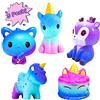 ariel-gxr Squishies giocattoli, Squishy Slow Rising Toys Galaxy Jumbo Squishies, confezione di stress relief profumata, inclusi cervo dente-panda-unicorno per bambini e adulti