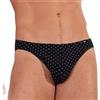 Hom Max Comfort Briefs Intimo, Micro Motif Blanc Imprimé Sur Fond Noir, L Uomo
