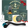 KHOLEZ Kit Barba Uomo Professionale, Kit per la Crescita Della Barba, Kit Crescita Barba Uomo, Set Barba Uomo con Rullo per Barba, Olio Barba, Balsamo Barba, Forbici per Barba, Cura Barba,Regalo Uomo