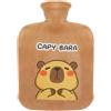 DHINCHANSAIB Capybara Borsa Acqua Calda con Coperchio Morbid in Peluche, Bottiglia Acqua Calda in PVC Impermeabile da 2L, Borse Calde per Bambini e Adulti, Rimovibile e Lavabile Carino Bottiglia d'Acqua Calda