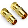deleyCON 2 Pezzi Adattatore Cavo SAT Come Set - Spina F a 1x Spina Antenna e 1x Presa Antenna Connettore Coassiale Antenna Accoppiamento per Cavo Coassiale Cavo Antenna