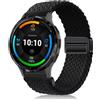 PaceBid 22mm Nylon Cinturino per Garmin Venu 4 45mm/Venu 3/2/Forerunner 265 | per Forerunner 255/255 Music,Amazfit Balance 3/2/Bip 6/5/Bip Max/GTR 4/3,Intrecciato Magnetico Elastico Cinturini, Nero