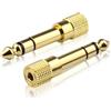Aigital Adattatore Jack Cuffie 6,35 mm maschio a 3.5mm femmina, Connettore Jack 6.35 (1/4) a 3,5 mm (1/8) Placcato in Oro, per Cuffie, Altoparlante,Mixer Audio Chitarra Elettrica ecc