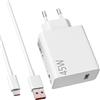 ASKUBSKU 45W Caricatore e Cavo USB C per Xiaomi Redmi Note 15 Pro 14 Pro 5G 6A Rapida Ricarica Adattatore di Caricatore USB e 1 Metro Ricarica Cavo Tipo C per Xiaomi Poco X7 M7 Pro M6 Pad 7 8 per Redmi K80
