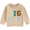 Carolilly Felpa o pagliaccetto con scritta Big Brother Little Brother abbinata, Albicocca Big, 4-5 Years