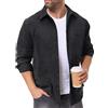 HMIYA Camicia da uomo 100% cotone Snap manica lunga casual giacca leggera uomo uomo camicia autunno, nero, in jeans, 3XL