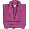 BOSKIMO - Accappatoio Unisex - Accappatoio da Doccia per Uomo o Donna - 100% Cotone - Spugna - Disponibile con Cappuccio (IT, Testo, M, Regular, Regular, Fucsia, Senza Cappuccio)