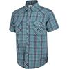 Dctop Camicia da uomo a maniche corte, casual, bottoni a pressione, tinta unita, vestibilità normale, per il tempo libero, Verde berillo a quadretti #40, M