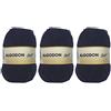 Hanselhome Gomitolo di Cotone Premium 100% Cotone Perfetto per Il Fai da Te e Il Lavoro a Mano (Colore Blu Scuro 100 g, Circa 220 Metri Confezione da 3 Pezzi)