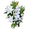 DRW Vaso di Fiori Artificiali Cimitero, Santos, Anniversari in piedi Bianco per metterlo Direttamente nella Cava 70 cm Altezza x 46 cm Larghezza x 20 cm Profondità