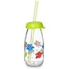 Home 7769201 Barattolo con Cannuccia Funny Kids, Decoro Gufo, Vetro, 0.25 Lt, Glass