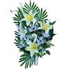 DRW Vaso di fiori artificiali Cimitero, Santos, Anniversari in piedi Giallo e Bianco per metterlo Direttamente nella Cava 70 cm Altezza x 47 cm Larghezza x 26 cm Profondità