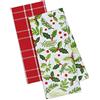 DII CAMZ10189 Set di 2 Asciugamani per Piatti Natalizi, Compri di Holly, 18 x 28