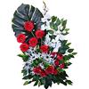 DRW Centro Fiori Artificiali Cimitero, Santos, Anniversari in piedi Rosso e Bianco 80 cm Altezza x 60 cm Larghezza x 38 cm Sfondo