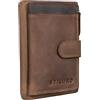 STILORD 'Garrett' Borsellino con Porta Chiavi in Pelle Mini Porta Carte con Anti RFID e Blocco NFC Vintage Portafoglio Piccolo per Uomo Donna Cuoio Genuino, Colore:marrone medio