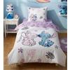 Jerry Fabrics Stitch e Angel Love Tropical Copripiumino Singolo 140x200 + Federa Cotone