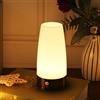 WRalwaysLX, lampada da tavolo con luce notturna a LED, stile retrò, con sensore di movimento a LED PIR wireless, luce notturna, alimentata a batteria per soggiorno, cucina (luce bianca, quadrata)