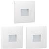 ledscom.de 3x lampada LED per scale/da incasso a parete FOW per interni ed esterni, downlight, quadrata, 85 x 85 mm, bianco caldo