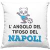 Vulfire Napoli federa per cuscino regalo Tifoso originale Idee Regali per lui e per lei pillow bianco sportivo calcio uomo donna - senza Imbottitura (40_x_40_cm, Bianco)