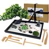 LuXianYS Giardino zen giapponese, kit da giardino zen, mini decorazione per la casa, set regalo per meditazione, portacandele Buddha, porta incenso per meditazione, relax e regalo