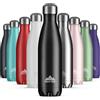 Mont-Clair Borraccia Termica 500ml in Acciaio Inox, Borracce Termiche - 12h di Bevanda Calda e 24h di Bevanda Fredda - Bottiglia thermos, senza BPA, Bottiglia Acqua, Borraccia 500ml Nera