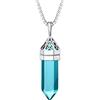 Bestyle Collana Donna Quarzo Pietra Esagonale Cristallo di Nascita Marzo Acquamarina Collana Donna Pietre Portafortuna con Nodo Celtico, Collane Lunghe Donna Regolabile, Confezione Regalo