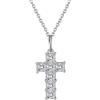 HeyMeili Collana Diamante Brillante Donna, Collana Donna Argento 925 con Ciondolo Croce di 8A Zirconia Cubica